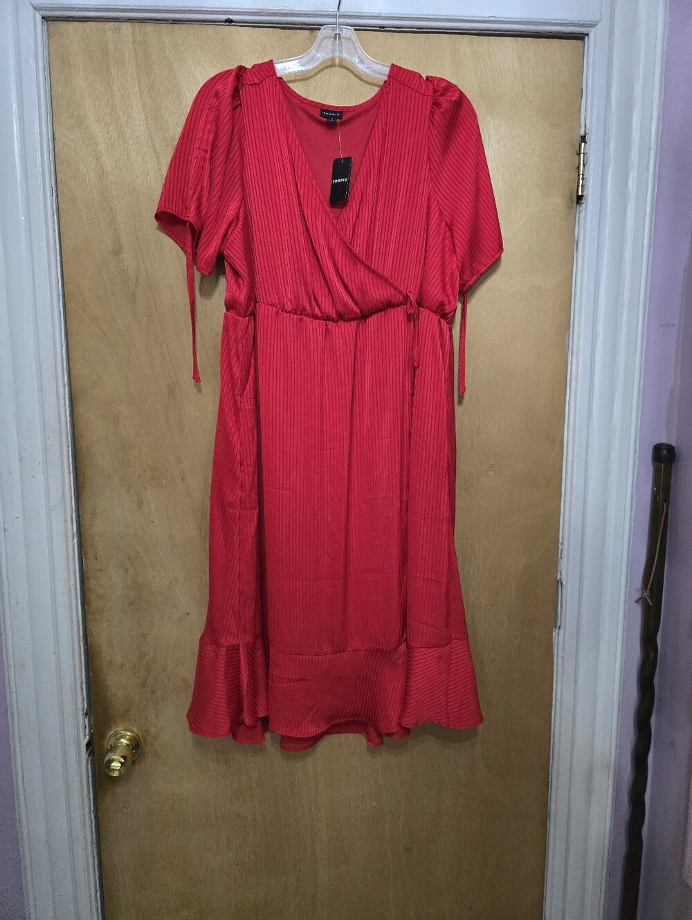 Torrid Red Wrap-Style Midi Dress - Women